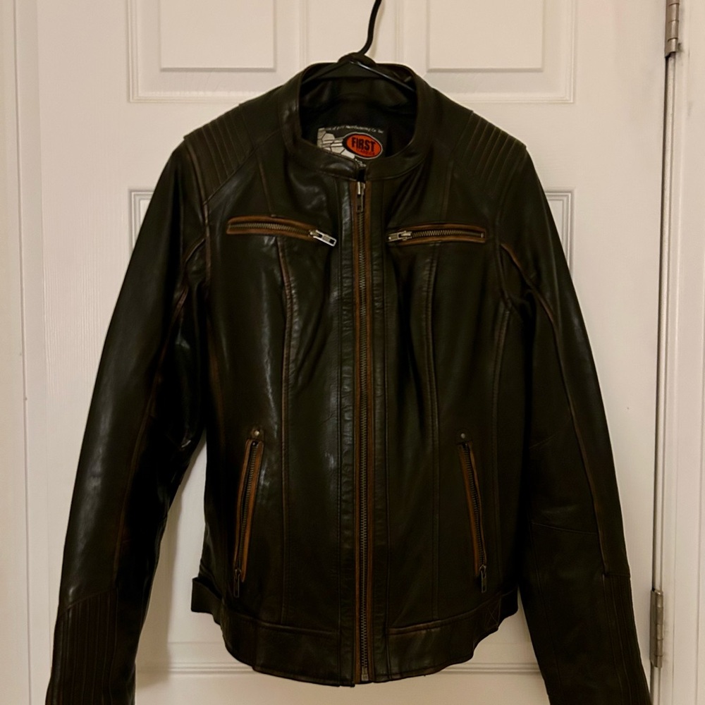 Women’s Leather Jacket - reddish brown